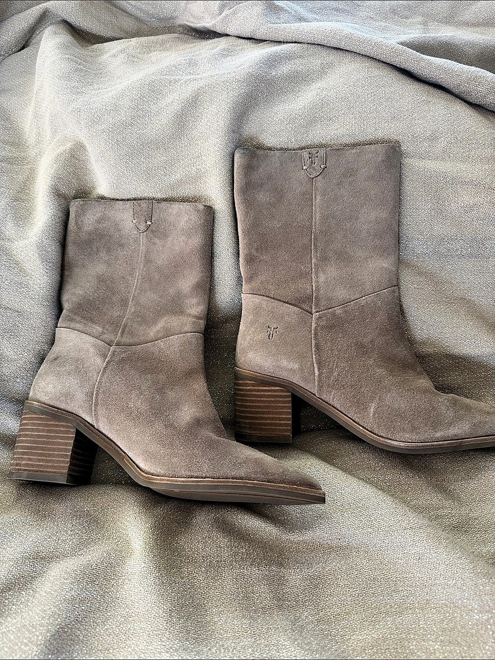 Frye Mid-Calf Boot Brown taupe Heeled Boots